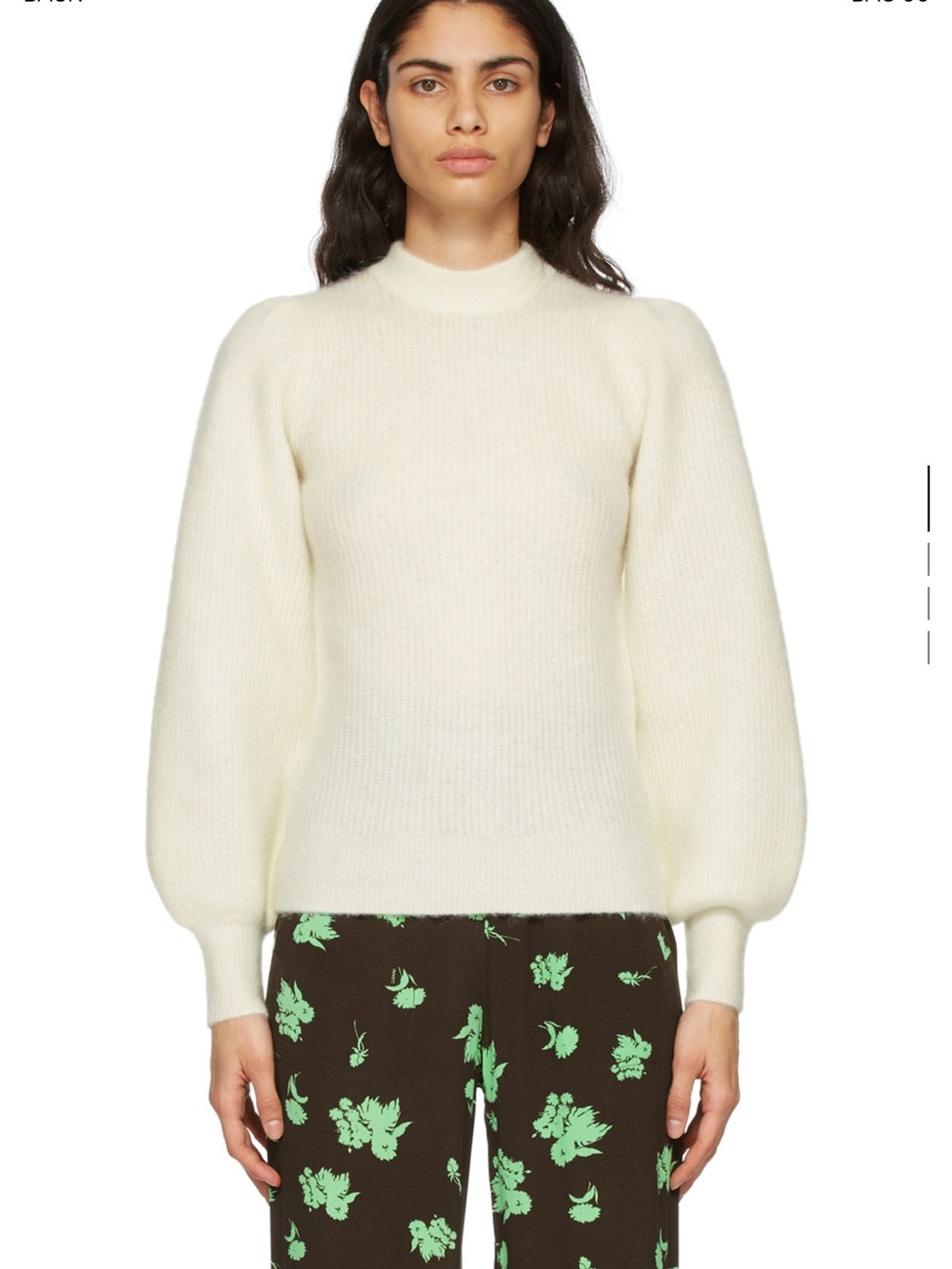 GANNI Off-White Alpaca Soft Sweater - L